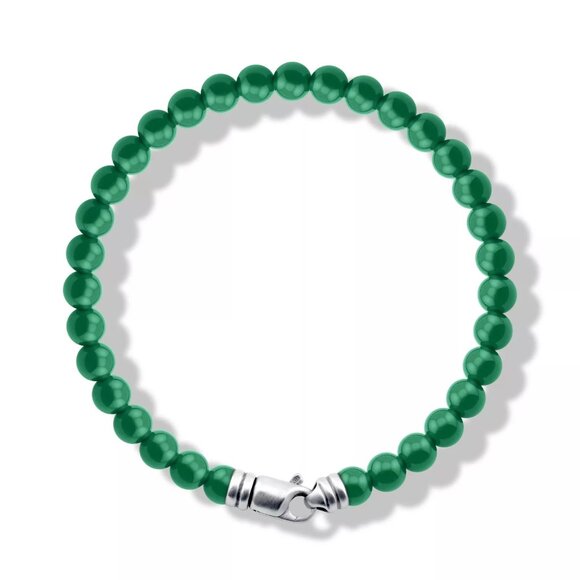 CHC 6mm Bead Men's Bracelet & Sterling Silver Satin Finish - Picture 3 of 6